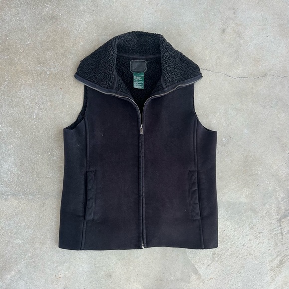 Black Lauren Ralph Lauren Suede Vest Size Small - Picture 1 of 5